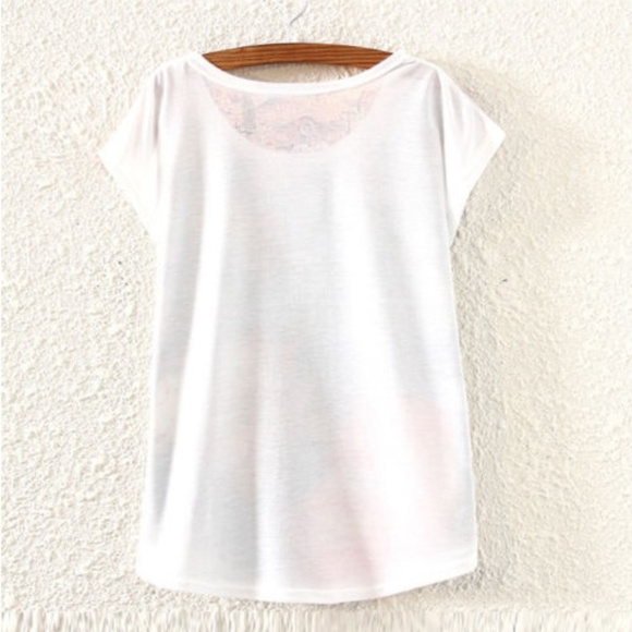 Lightweight Short Sleeves Top Watermelon and Sky - Picture 2 of 2